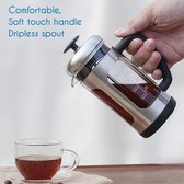 koffiezetapparaat- draagbare cafetière met drievoudige filters- hittebestendig glas met roestvrijstalen 350 Milliliter