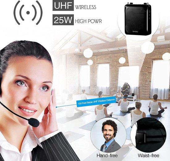 25W Voice Amplifier with Wireless Headphone Portable Voice Amplification System Sound 4000mAh Rechargeable Microphone Speaker for Teachers/Elderly - Compact and Powerful van GIECY — afbeelding 5