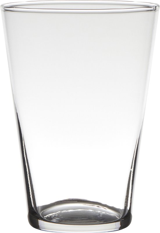 Vase conique transparent home-basics / vases en verre 20 x 14 cm - Vase Fleurs/ branches / bouquets pour usage intérieur