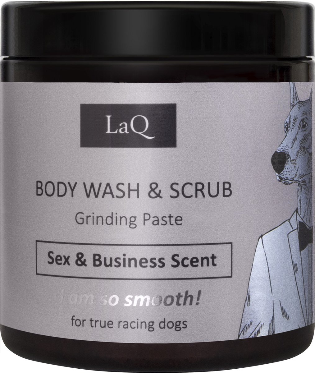 LaQ Doberman Body Wash & Scrub – Vegan Grinding Paste – Natuurlijke Suiker Scrub – Luxe Alternatief voor Douchegel – 220g