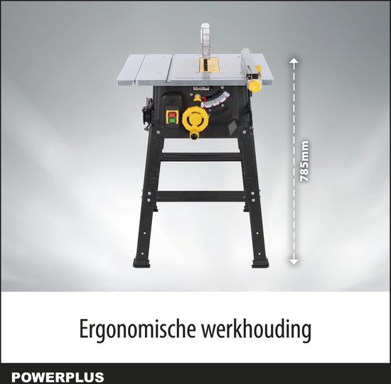 Powerplus elektrische tafelzaag POWX07590 - 4800W zaag, Ø210mm - recht, schuin, verstek - 479x469mm uitschuifbare tafel - met 1 acc.