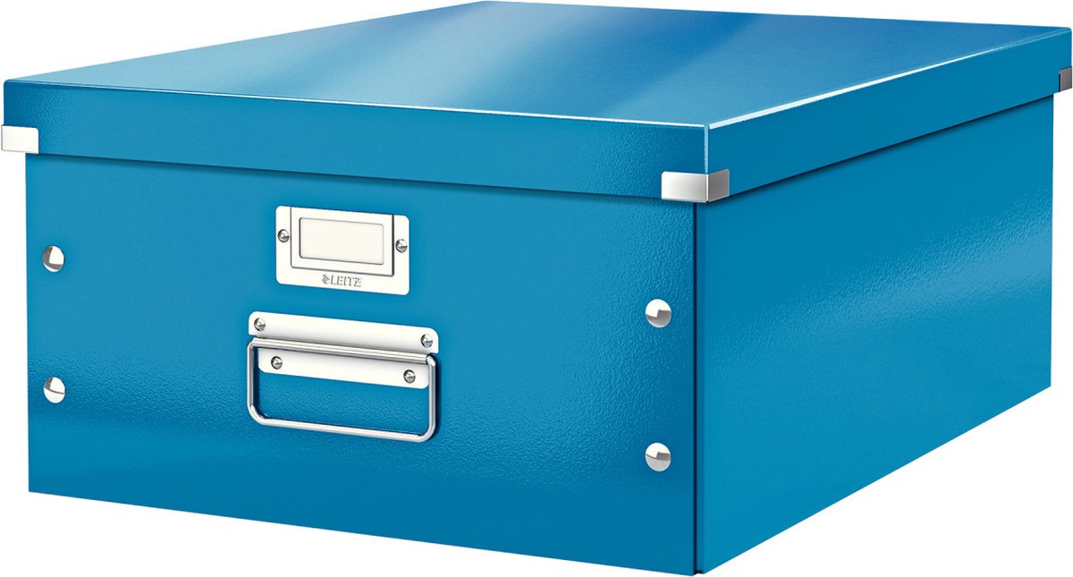 Leitz WOW Click & Store Grote Opbergdoos - 85% Gerecycled Karton - Voor A3 Formaten - 36.9 x 48.2 cm (BxD) - Blauw