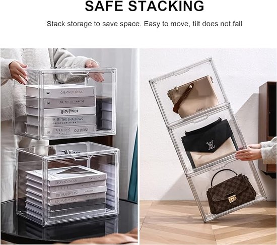 Set van 8 Stapelbare Schoenendozen - Schoenenorganizer voor Efficiënte