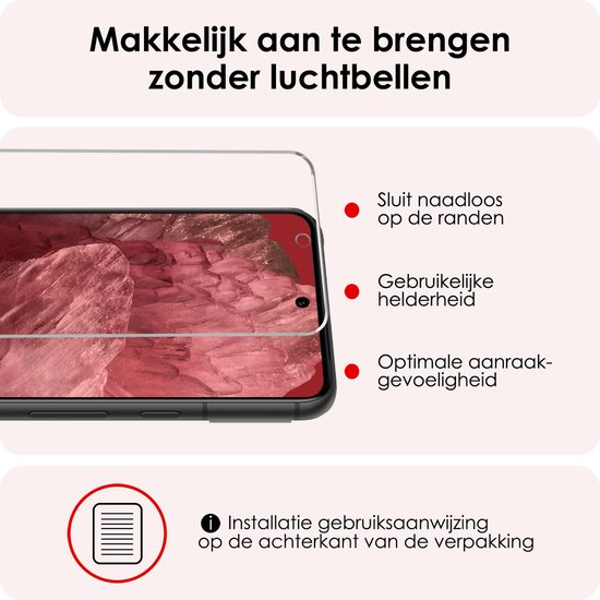 Protecteur d'écran adapté pour Google Pixel 8a Film de protection d'écran en Tempered Glass trempé Glas de protection - 3x