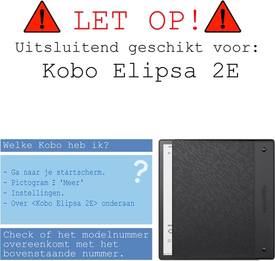 Hoes Geschikt voor Kobo Elipsa 2E Hoesje Bookcase Cover Hoes Trifold - Hoesje Geschikt voor Kobo Elipsa 2E Hoes Cover Case - Zwart van GigaGunstig — afbeelding 2