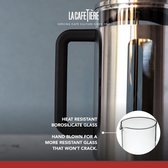 koffiezetapparaat- draagbare cafetière met drievoudige filters- hittebestendig glas met roestvrijstalen 350 Milliliter