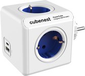Cubenest PowerCube Original USB A+C PD 20 W, Type F, max 16A/250V~3680W, Blauw