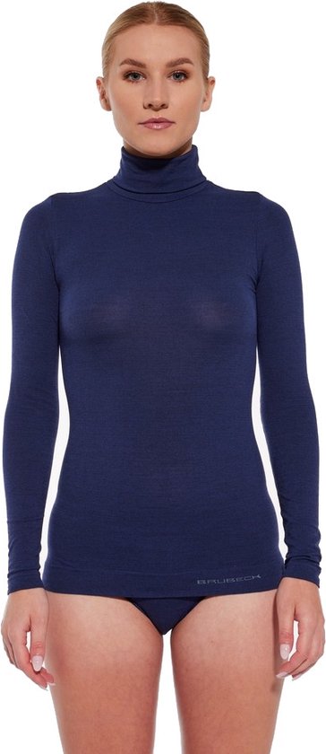Brubeck Comfort Merino Shirt - Naadloos - Merino Wol Blend - Marineblauw S