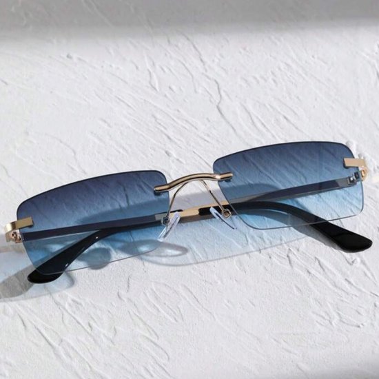 Randloze Zonnebril Ultra-Klein Zonnebrillen Rechthoekig Frame Zonnebril Heren Zonnebril Dames