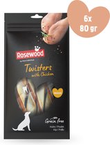 Rosewood by Pets Unlimited - Twisters kip - Medium - hondensnacks - 6 zakjes à 80g
