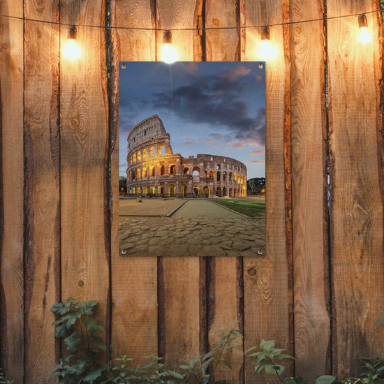 Tableau de jardin Italie - Rome - Théâtre - 60x80 cm - Affiche de jardin - Toile de jardin - Affiche d'extérieur