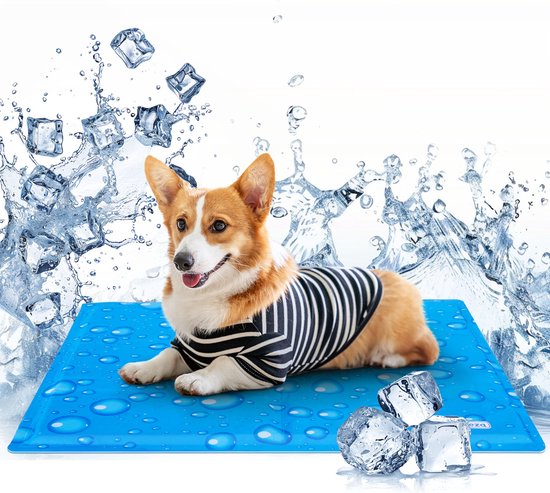 Nobleza B4R3P - Koelmat voor honden en katten - Niet-giftige gel - Koeling mat voor huisdieren - 50x65 cm - Blauw