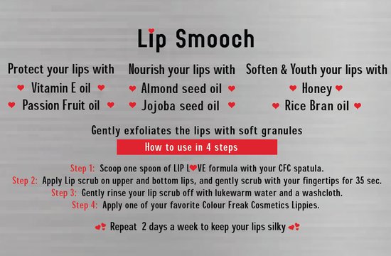 Color Freak Cosmetics - Lip Smooch - Gommage pour les lèvres au sucre - Exfoliant pour les lèvres - Lèvres soyeuses - SPF 30 - LIP LOVE - 30g
