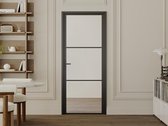 Omkeerbare deur van aluminium en gehard glas - H204 x B83 cm - MASERU L 83 cm x H 204 cm x D 3.5 cm