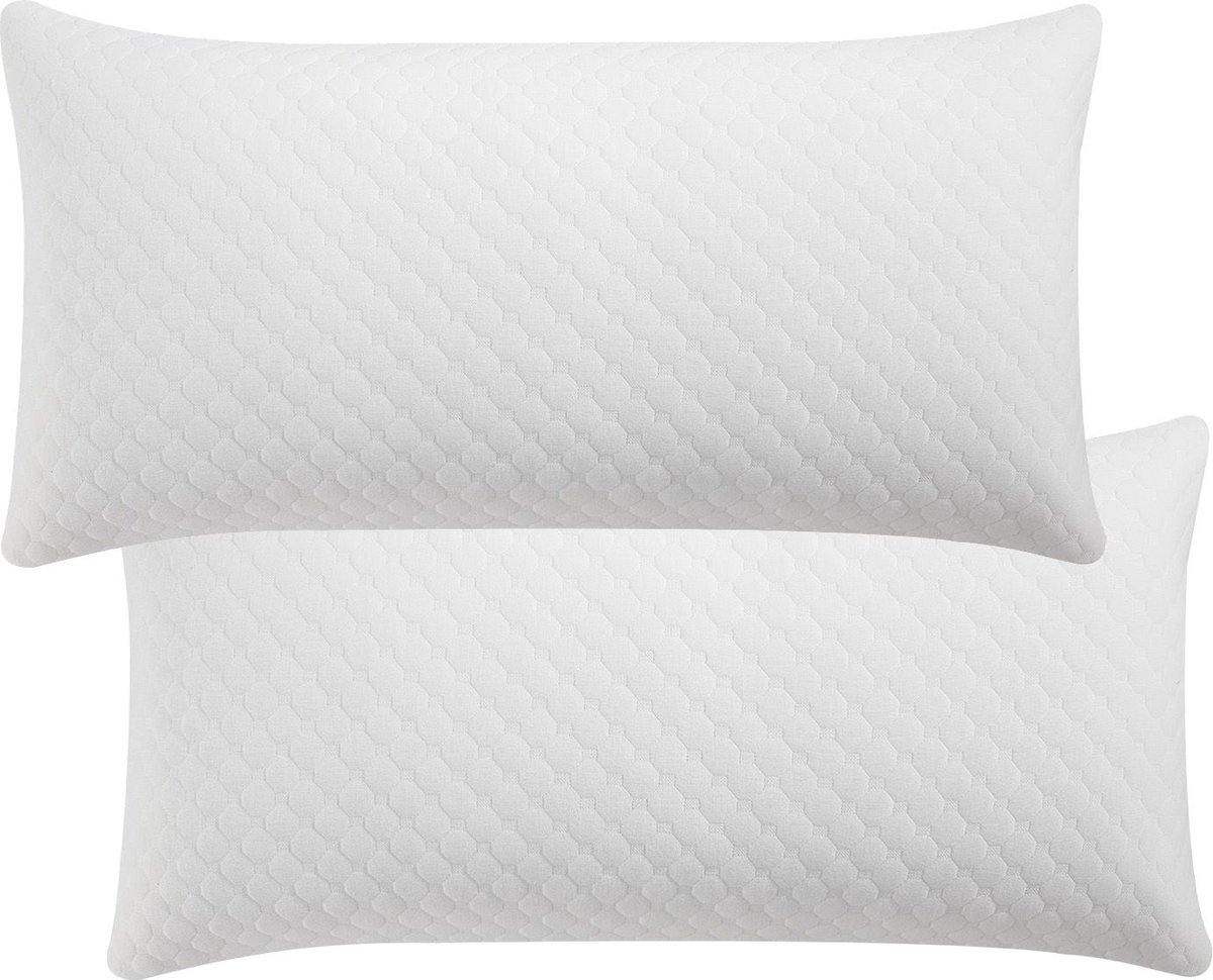 Juskys 2 Stuks Hoofdkussen / Slaapkussen / Kussen - 40 x 80 cm - Memory Foam