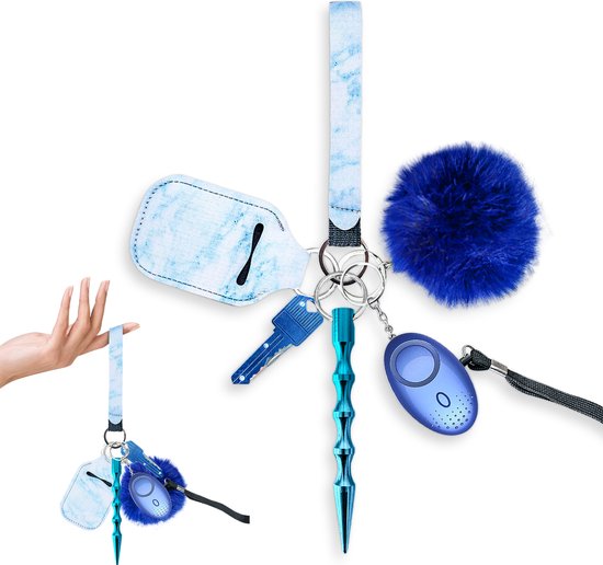 Porte-clés d'auto-défense - 6 pièces - Kubotan - Alarme personnelle - Porte-clés Système d'alarme