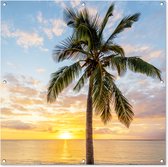 Serviette de jardin Beach - Palmier - Coucher de soleil - 100x100 cm