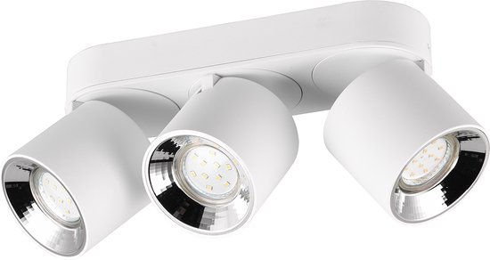 LED Plafondlamp - Plafondverlichting - Trion Pinati - GU10 Fitting - 3-lichts - Rond - Mat Wit - Metaal