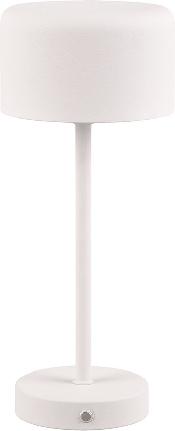 LED Tafellamp met Opbaadbare Batterijen - Trion Elf - 1.5W - Warm Wit 3000K - Mat Wit - Metaal