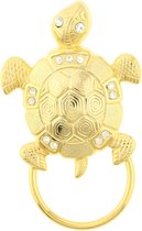 Behave® Broche schildpad met ring goud kleur 5,5 cm
