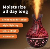 aroma diffuser - houtnerf - 7 led kleur - 400ML - zwart - luchtbevochtiger