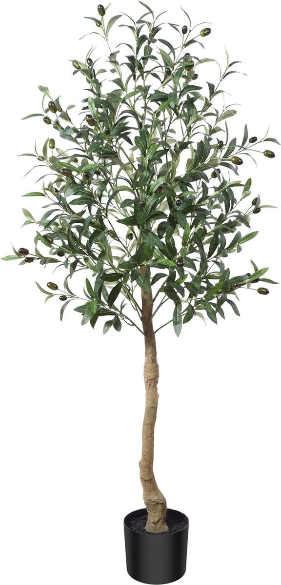 Kunstmatige Olijfboomplant 120 cm Perfecte Kunstplanten in Pot - Binnen Buiten - Huis Thuis Kantoor Tuin - Moderne Decoratie - Housewarming - 1 Stuks