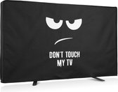 kwmobile outdoor beschermhoes geschikt voor 32" TV - Hoes voor tv's buiten - In wit / zwart Don't Touch my TV design