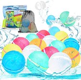 Herbruikbare waterballonnen, verpakking van 16 zelfsluitende siliconen waterballon, herbruikbare waterballon magneet voor kinderen, volwassenen, snelvulbare zachtwaterbommen voor buitenwaterpark