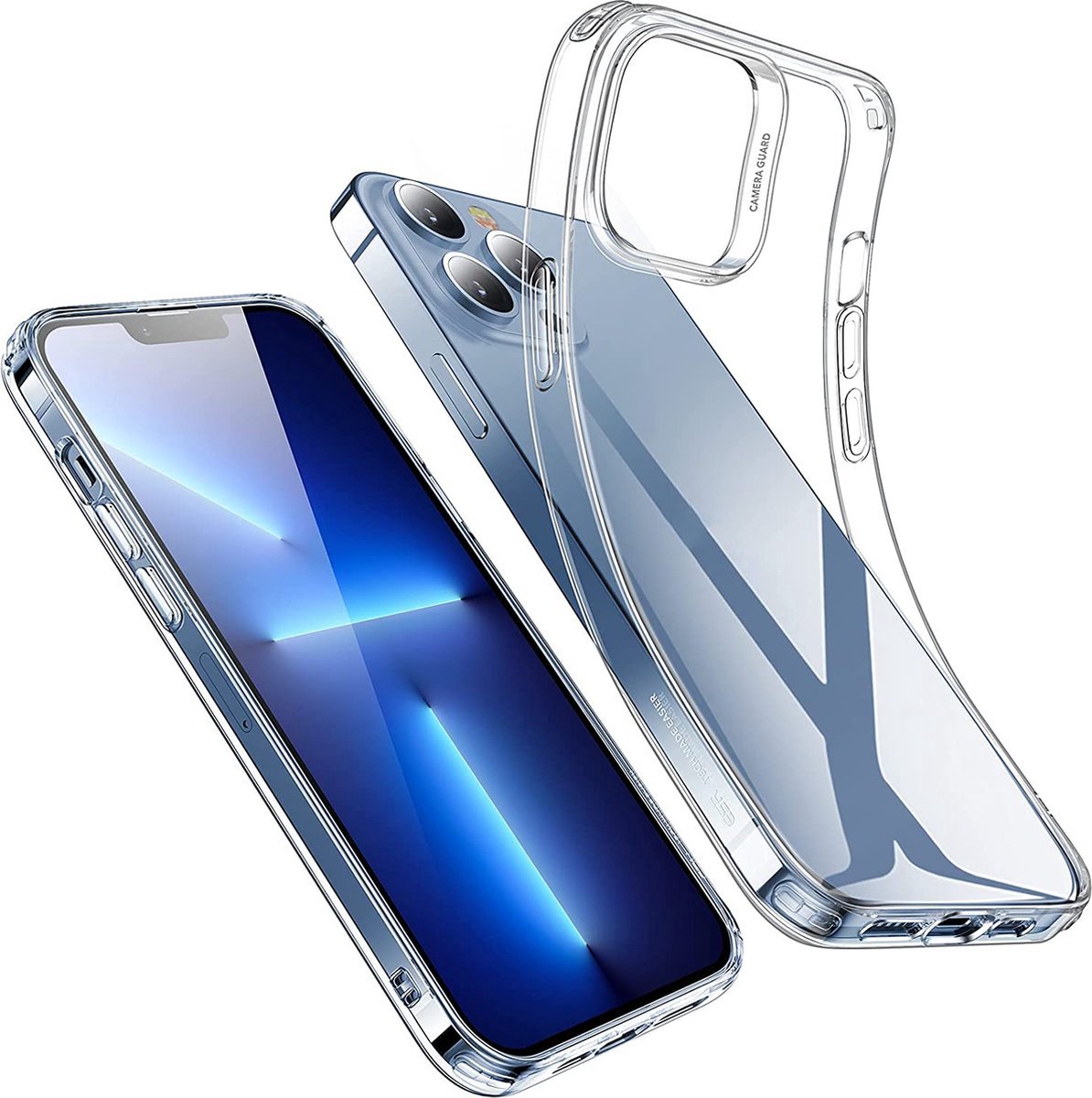 Siliconen Telefoonhoesje - Geschikt voor iPhone 13 Pro - Hoesje - Back Cover - Transparant