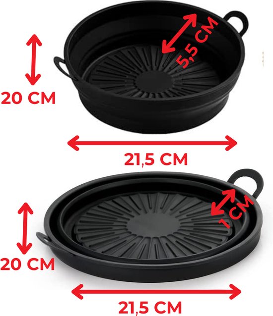 Roestvrijstalen ovenschaal voor airfyer, 20 x 15 x 5 cm, vierkante