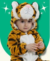 BoefieBoef Combinaison et pyjama animal tigre pour tout-petits et enfants d'âge préscolaire – Vêtements d'habillage pour enfants – Costume d'animal – Noir Orange