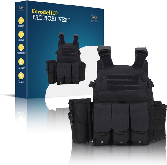 Foto: Ferodelli leger kleding airsoft vest tactical vest accesoires paintball zwart