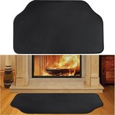 Openhaardmat, vuurvaste mat, glasvezel vuurvaste mat met 2 diktes, bescherming tegen sintels binnenshuis, vuurvaste basis voor oven (102 x 60 cm)