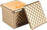 Vierkante doosvorm met deksel toastvorm broodvorm pullman doosvorm met deksel non-stick toastdoos met mini-waterblokjes
