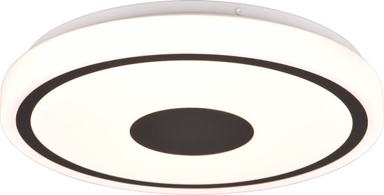 LED Plafondlamp - Plafondverlichting - Trion Duna - 16W - Warm Wit 3000K - Rond - Mat Zwart - Kunststof