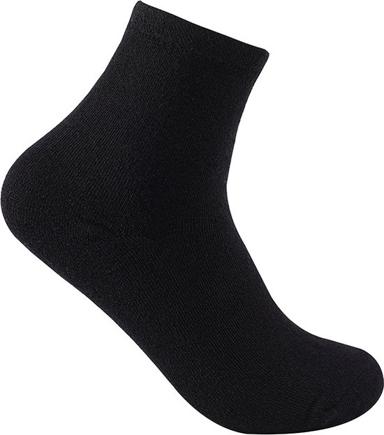 Sokken-Heren Sokken-Footies-10-pack zwarte sokken -Katoenen sportsokken voor heren-ademend en com