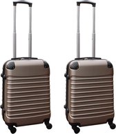 Travelerz kofferset 2 delig ABS handbagage koffers - met cijferslot - 39 liter - goud