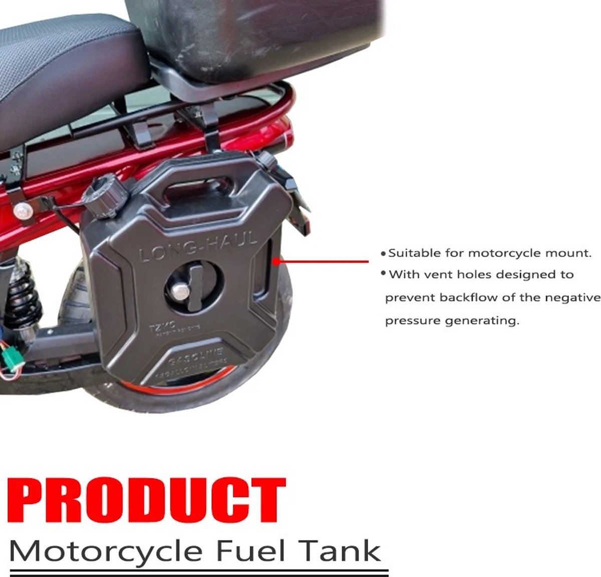 Jerrycan Essence 5 Litres Noir Avec Serrure Et Clé - Bidon De Secours Pour Voiture, Résistant