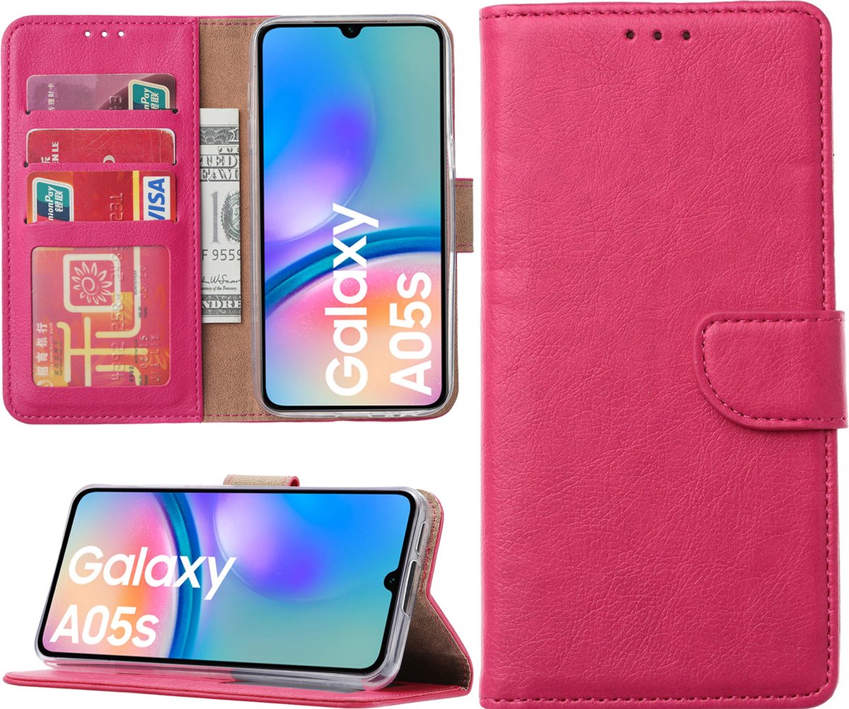 Arara Hoesje geschikt voor Samsung Galaxy A05s hoesje - Bookcase met pasjeshouder - Roze