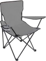 Campingstoel - Vouwstoel - Vissersstoel - Viskrukje - Kampeerstoel - Klapstoel - Buiten - draaggewicht 100kg - Opvouwbare stoel - 44x49x80 cm - Grijs