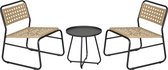 Set de bistro table de jardin Brienza avec 2 chaises de jardin noir et beige casa.pro