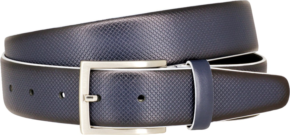 LINDENMANN leren heren riem - marineblauw