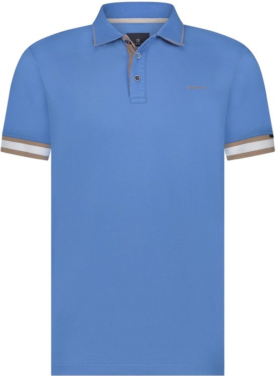 State of Art - Polo Piqué Uni Blauw - Coupe Moderne - Polo Homme Taille XL