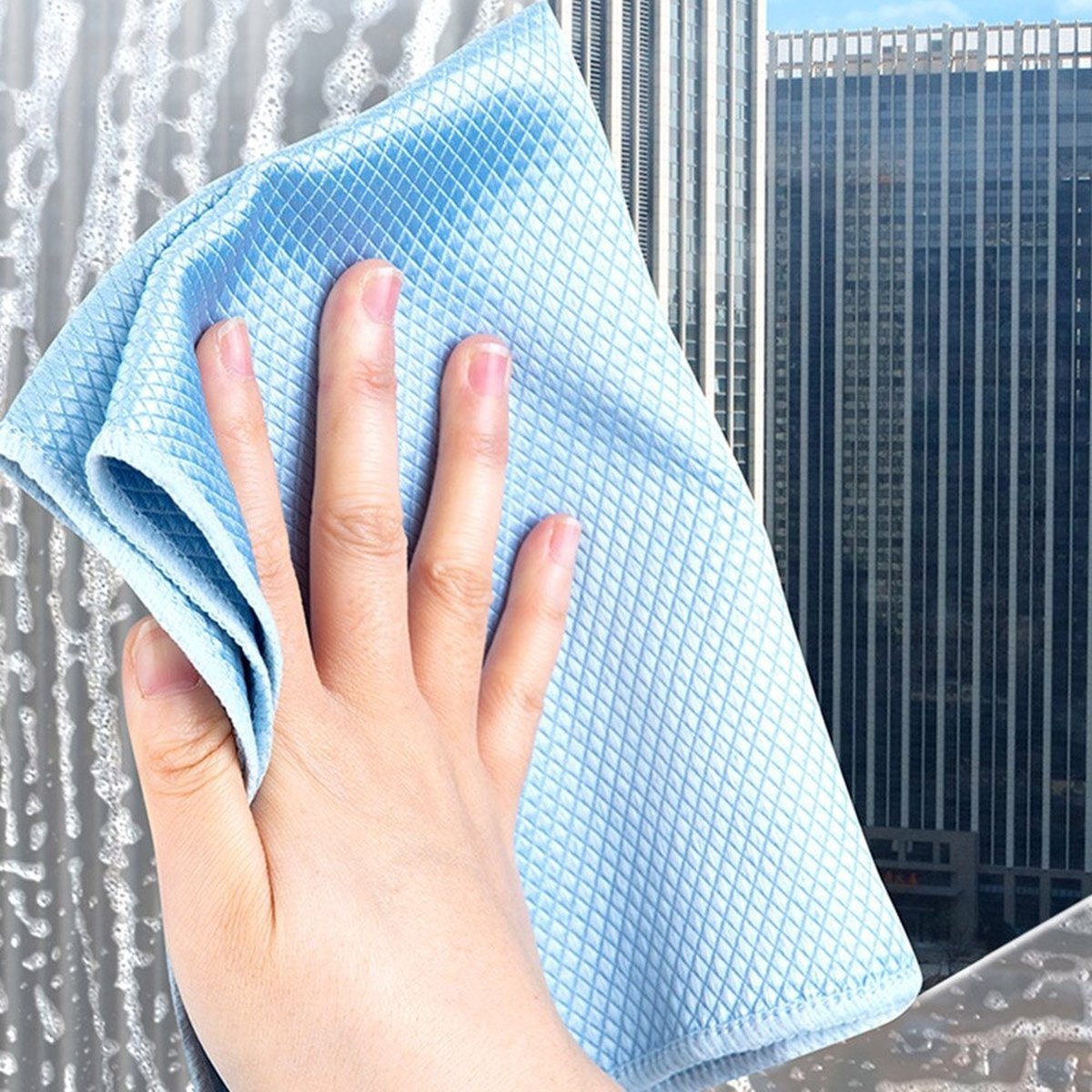 Goedkoopste Waledano® 2 Stuks Microvezeldoeken - Schoonmaakdoekjes - Spoorloos Schoonmaakdoekjes - Reinigingsdoekjes - Ramen wassen zonder strepen - 40 x 30 cm - Autodoeken - Blauw