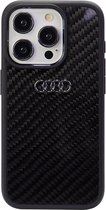 Audi iPhone 14 Pro Hardcase Backcover R8 Serie - Zwart - Genuine Carbon Fibre