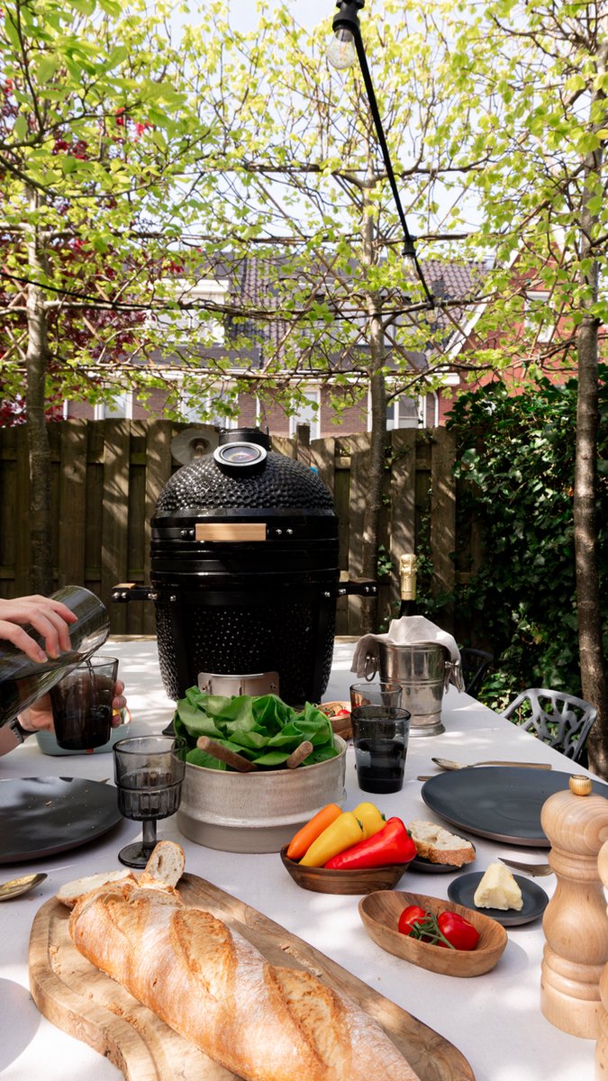 Patton Kamado 15" - keramisch - Tafel model - Premium Black - Medium - Zwart van Patton — afbeelding 5