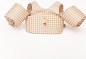 Vilolux® - Mrs Ertha - Puddle jumper - Zwemvest - Splasher - beige - vintage squares - 2-6 jaar - 14-25kg