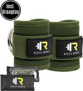 ReyFit Sports 2x Ankle Strap Fitness - Enkelband Fitness - Ankle Cuff Strap - Kabelmachine - Sport Beenband Straps - Fitness Accessoires - Inclusief Draagtas - Groen