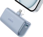 Anker-Nano Powerbank-5000 mAh powerbank 22,5 W- geïntegreerde opvouwbare USB-C-connector-compatibel met iPhone 15, Samsung S22/23-serie, Note20/10-serie, Huawei, iPad Pro/Air, AirPods en meer