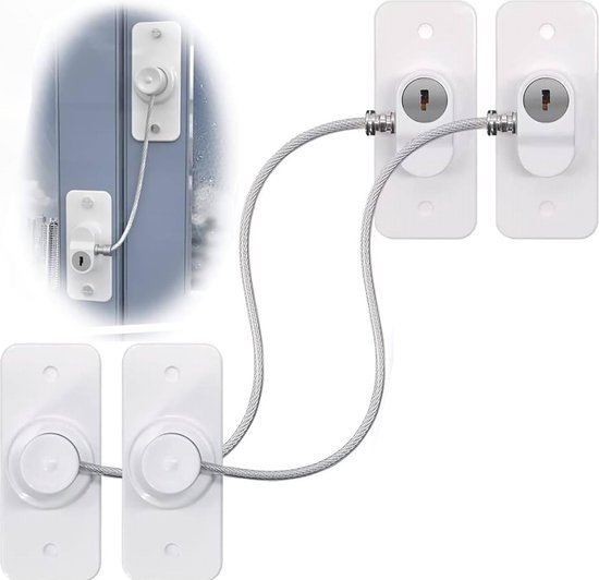 Serrure de sécurité de fenêtre 2 pièces pour fenêtres UPVC, serrures de fenêtre sans perçage, serrures de limite pour la protection des enfants, vacances en toute sécurité, serrure de réfrigérateur avec clés à vis